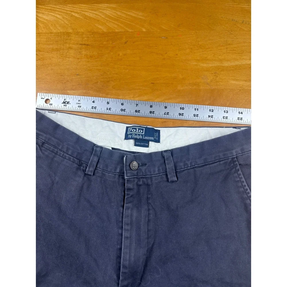 Polo Ralph Lauren Mens Classic Chino Navy Blue Straight Leg Cotton Pants 29x27